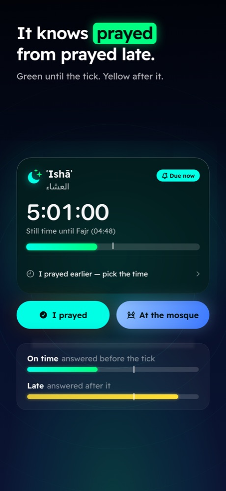 It knows prayed from prayed late.